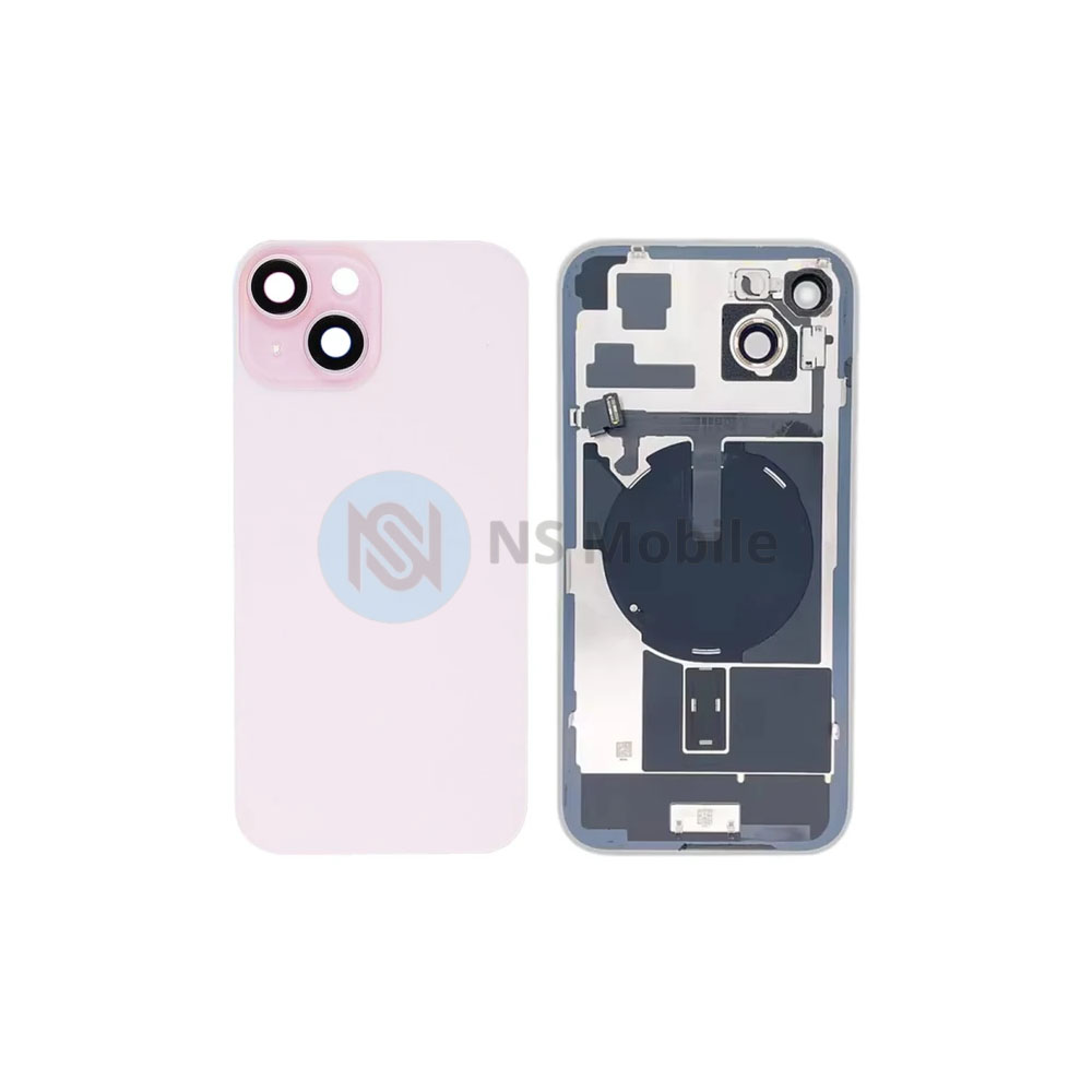 Vitre Arrière + Induction Complète Iphone 15 plus Rose